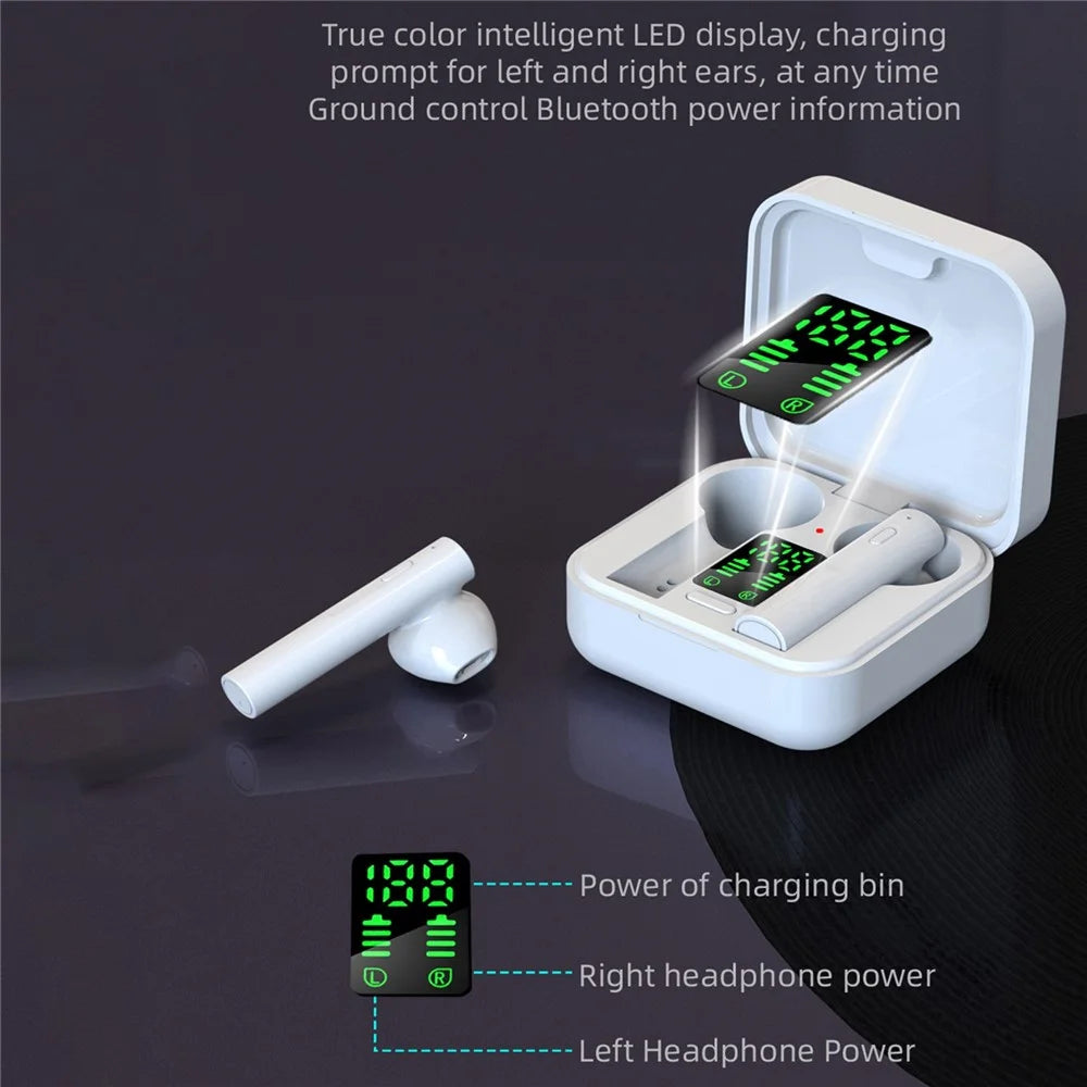 Air 6 Plus Solar Charging Headset Bluetooth-compatible Headphones with Digital Display TWS Stereo Earbuds Half In-Ear Sports Headset - 2