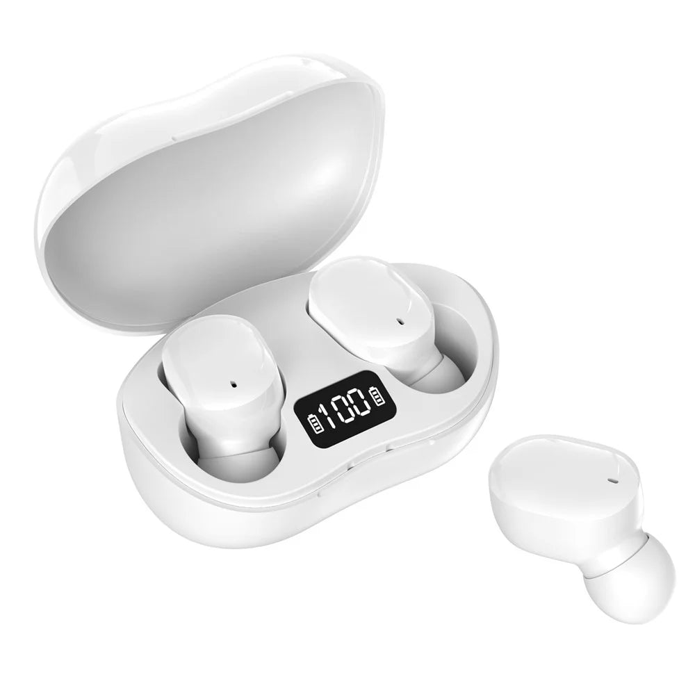 E8S Mini Bluetooth-compatible Wireless Earphone HiFi Sound Headset Sports Headphone with Charging Case - White - 1
