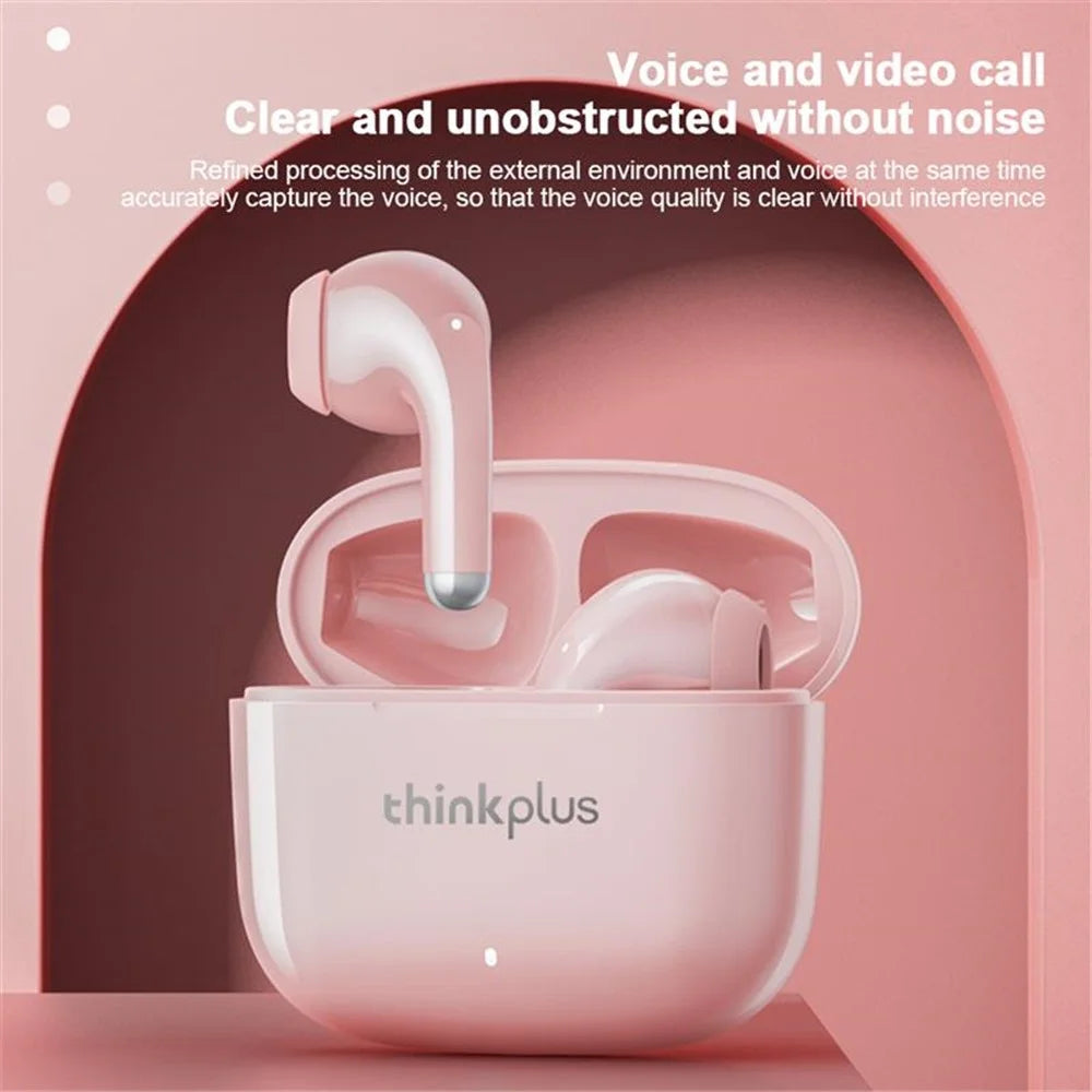 LENOVO Thinkplus LP40pro TWS Semi-in-ear Ergonomic Bluetooth-compatible Earphone Wireless Stereo Music Calls Headset - Pink - 3