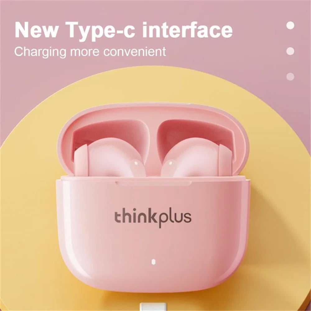 LENOVO Thinkplus LP40pro TWS Semi-in-ear Ergonomic Bluetooth-compatible Earphone Wireless Stereo Music Calls Headset - Pink - 4