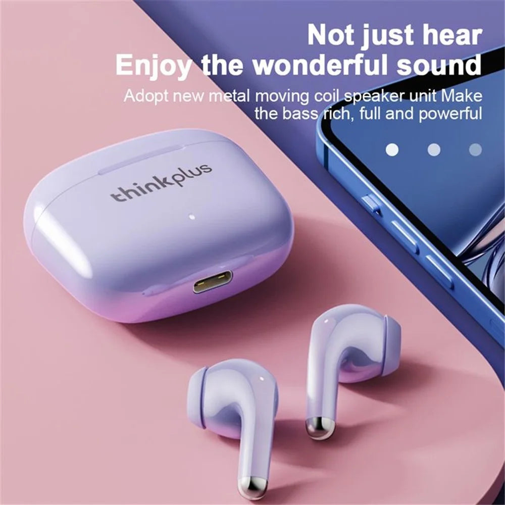 LENOVO Thinkplus LP40pro TWS Semi-in-ear Ergonomic Bluetooth-compatible Earphone Wireless Stereo Music Calls Headset - Pink - 5