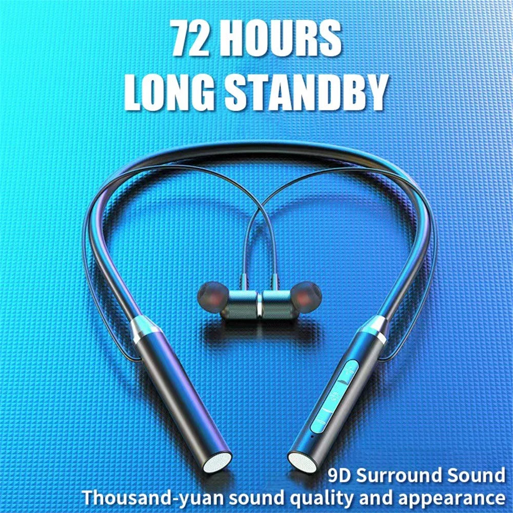 R100 IPX5 Waterproof Wireless Bluetooth-compatible Earphones Magnetic Neck-mounted Sports Headphones - 3