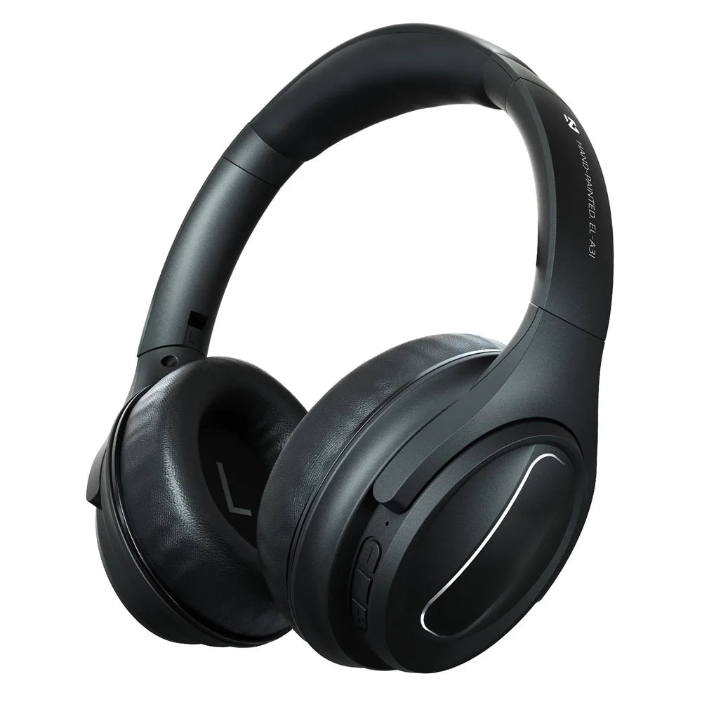 EL-A3i Over-Ear Wireless Headset Bluetooth-compatible ANC Earphone HiFi Stereo Sound Noise Cancelling Gaming Headphone - Black - 1