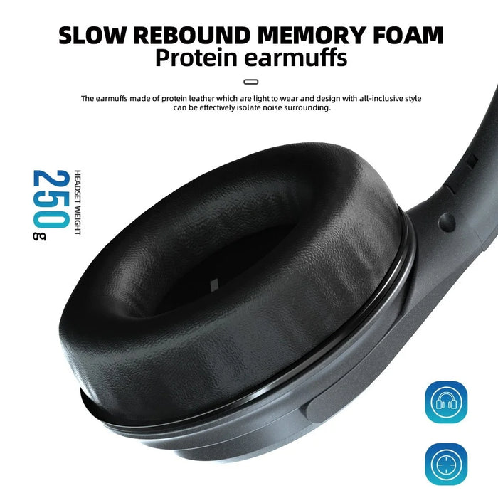 EL-A3i Over-Ear Wireless Headset Bluetooth-compatible ANC Earphone HiFi Stereo Sound Noise Cancelling Gaming Headphone - Black - 4