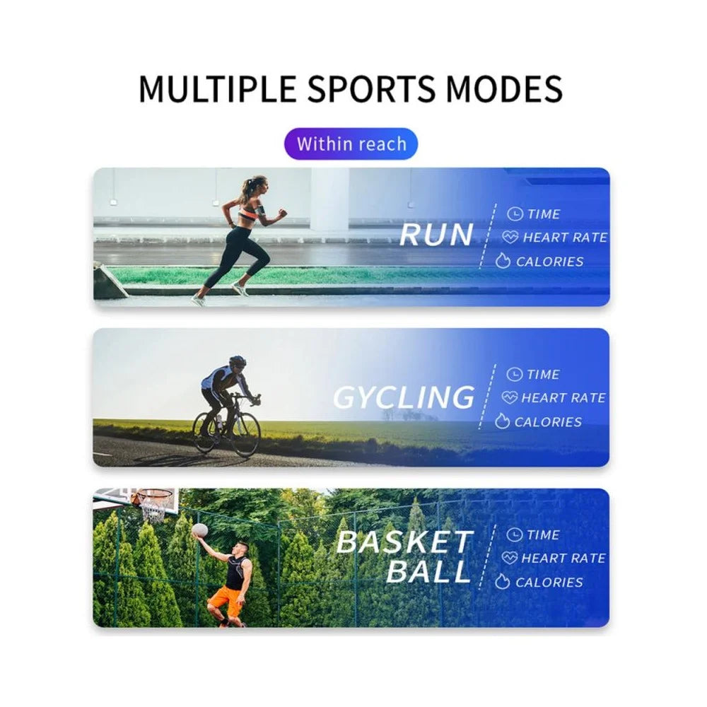 C2 Plus 0.96 inch IPS Screen Smart Watch Waterproof Bluetooth-compatible Sports Bracelet with Pedometer, Heart Rate Blood Pressure, Blood Oxygen Monitoring Support Music, Weather - Blue - 3