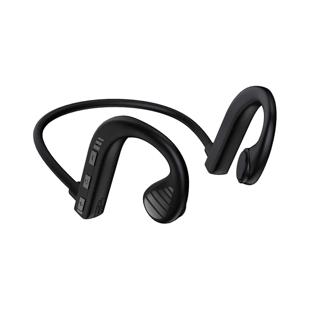 W10 Bone Conduction Bluetooth-compatible Headset Wireless Intelligent Noise Reduction Headphones IPX5 Waterproof Sports Ear-Hook Headset - Black - 1
