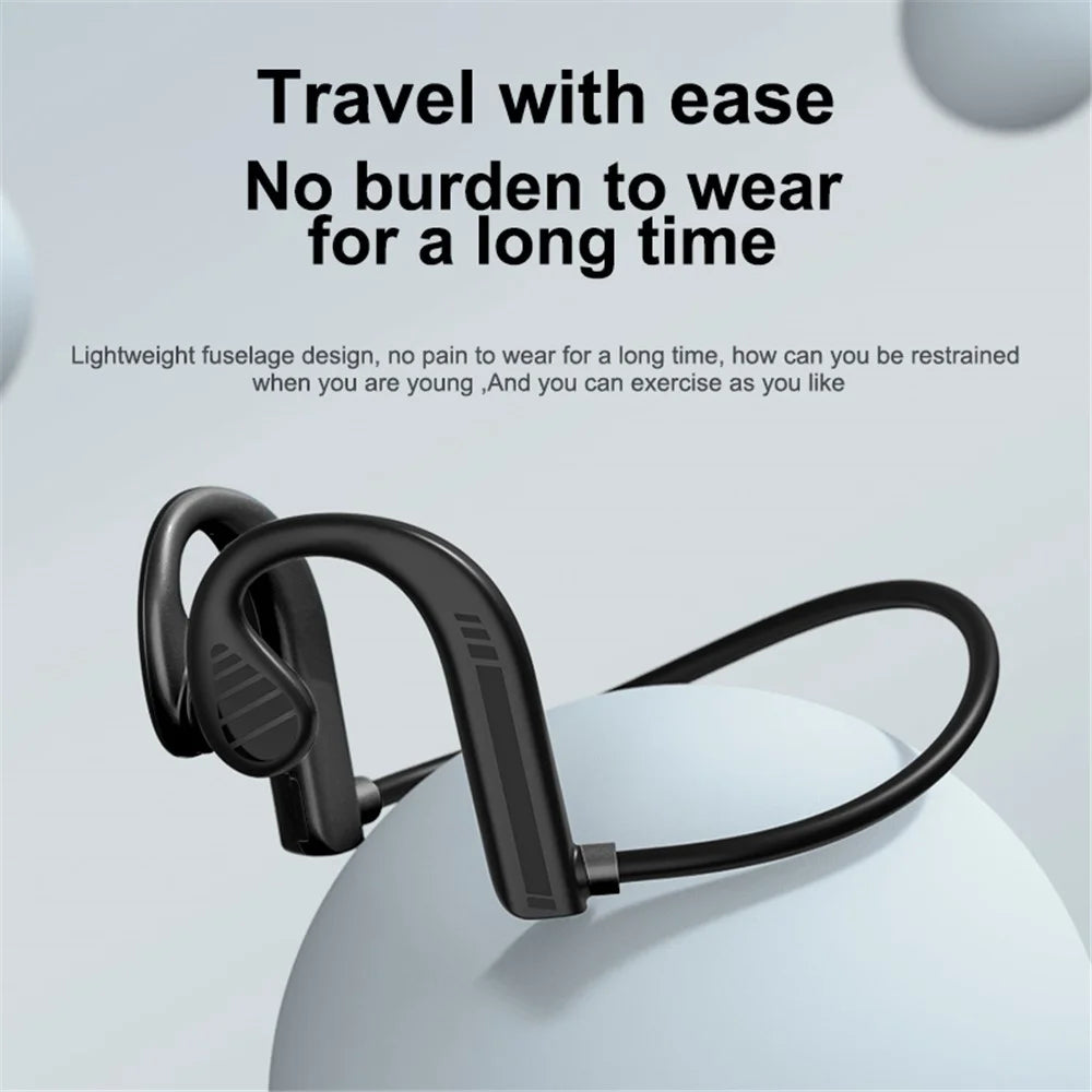 W10 Bone Conduction Bluetooth-compatible Headset Wireless Intelligent Noise Reduction Headphones IPX5 Waterproof Sports Ear-Hook Headset - Black - 4
