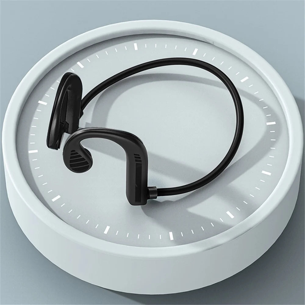 W10 Bone Conduction Bluetooth-compatible Headset Wireless Intelligent Noise Reduction Headphones IPX5 Waterproof Sports Ear-Hook Headset - Black - 6
