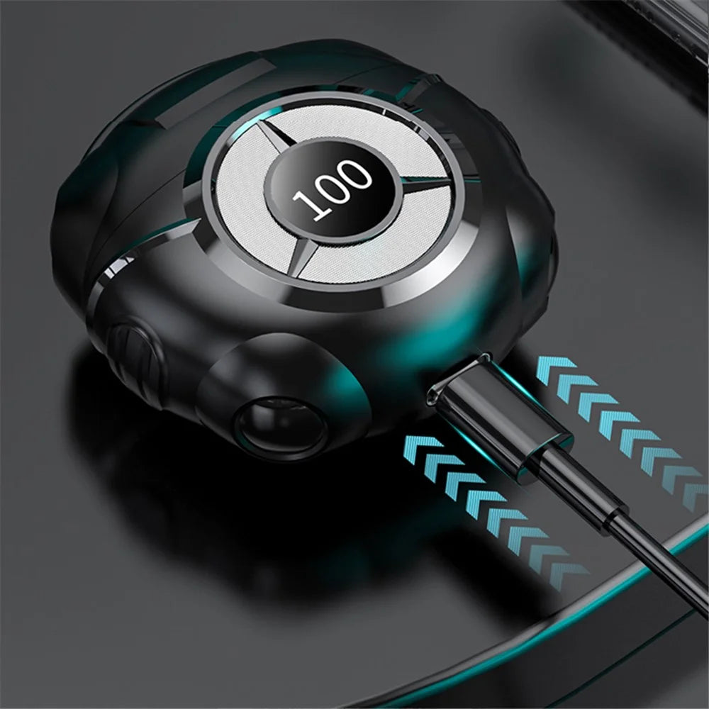 KS59 Digital Display Charging Case Bluetooth-compatible 5.2 Earphones Gaming Wireless Headsets Sports Running TWS Headphones Touch Control Operation - Black - 3