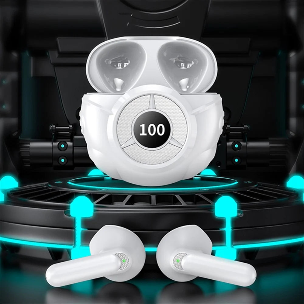 KS59 Digital Display Charging Case Bluetooth-compatible 5.2 Earphones Gaming Wireless Headsets Sports Running TWS Headphones Touch Control Operation - Black - 7