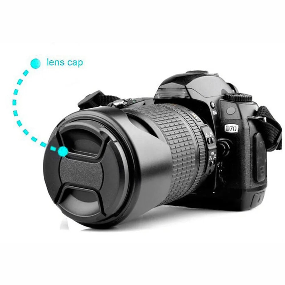 Compatible with Canon 55mm Dust-Proof Front Lens Cover with Anti-Loss Rope Professional Protection Lens Cover SLR Camera Lens Case - 2