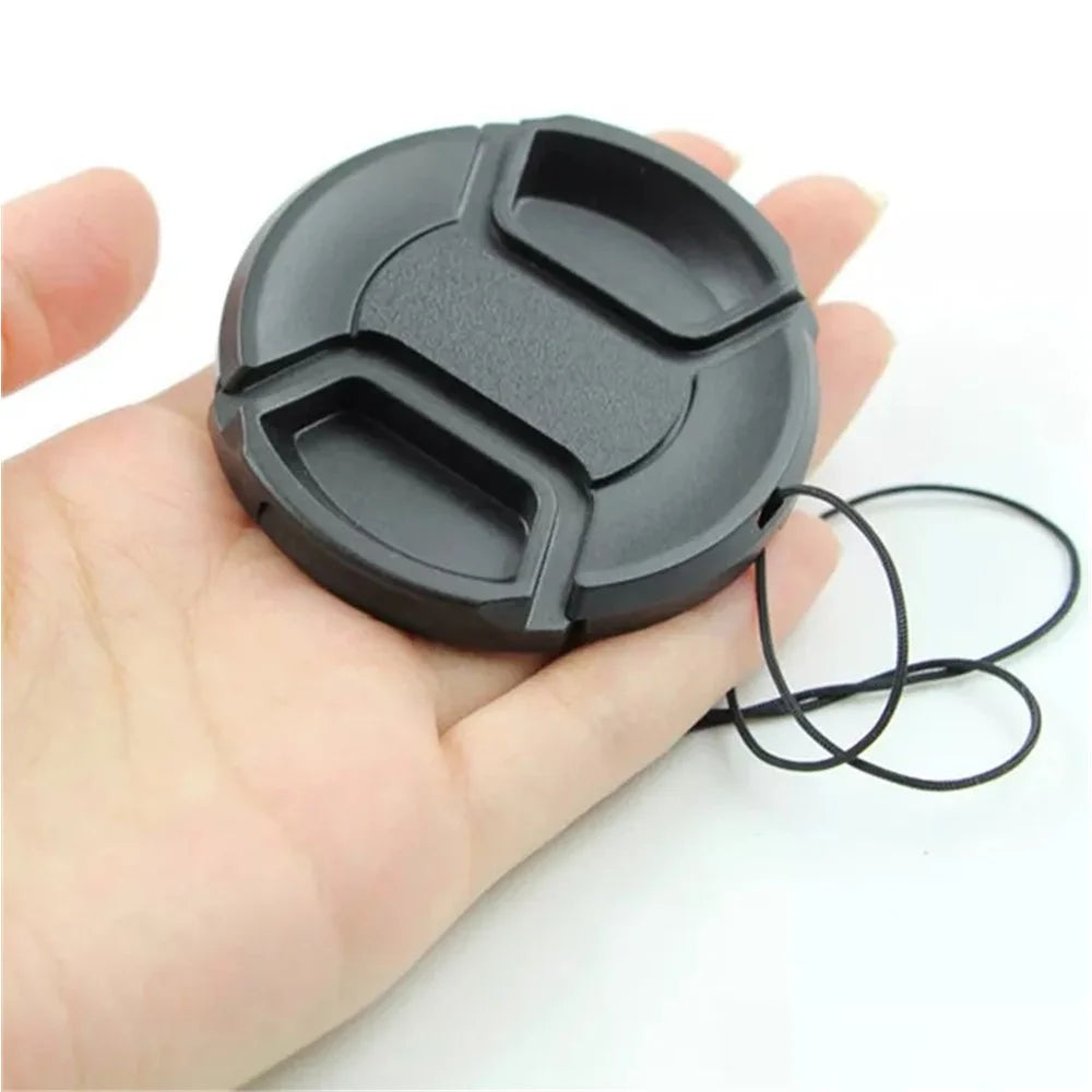 Compatible with Canon 55mm Dust-Proof Front Lens Cover with Anti-Loss Rope Professional Protection Lens Cover SLR Camera Lens Case - 3