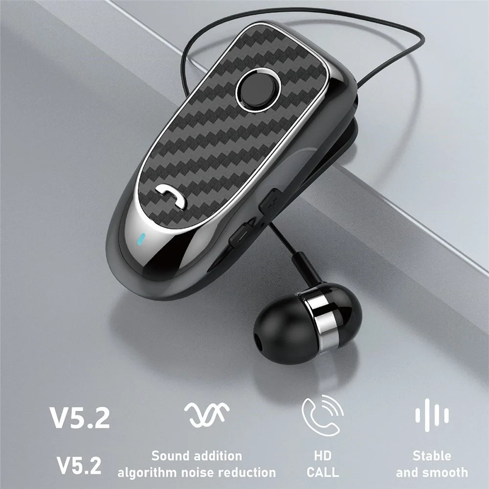HILEO Hi60 Clip-On Style Bluetooth-compatible Headset Single Ear Wireless Headphone Stretchable Business Earphone for Driving - Black - 2