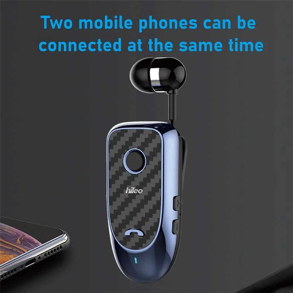 HILEO Hi60 Clip-On Style Bluetooth-compatible Headset Single Ear Wireless Headphone Stretchable Business Earphone for Driving - Black - 7