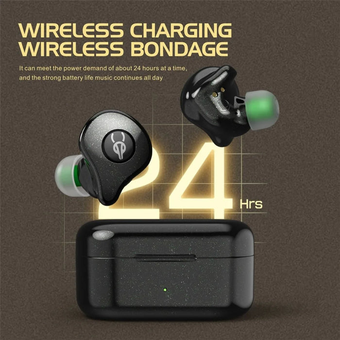 SABBAT E16 Wireless Bluetooth-compatible Headset In-Ear TWS Headset Portable Lightweight Earphones with Charging Case - Black - 7