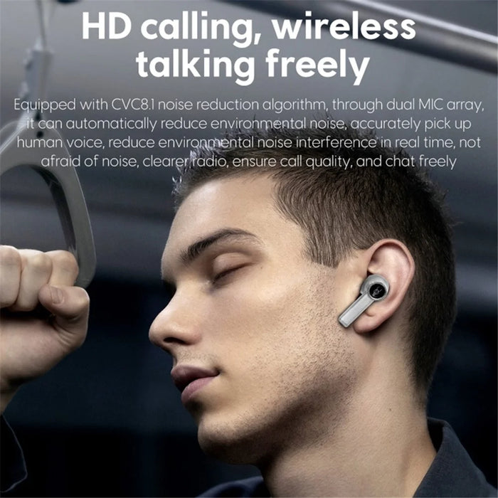 SABBAT E18 TWS Headset Wireless Stereo Bluetooth-compatible 5.2 Headset In-Ear Sports Earphones Support HD Calling - Silver - 5