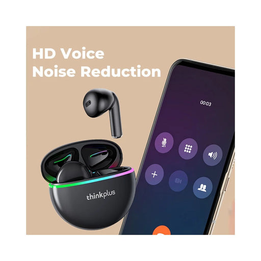 LENOVO Thinkplus XT97 Bluetooth-compatible 5.2 TWS Earbuds HD Call Noise Reduction Wireless Earbuds with Colorful Light Charging Case - Black - 2