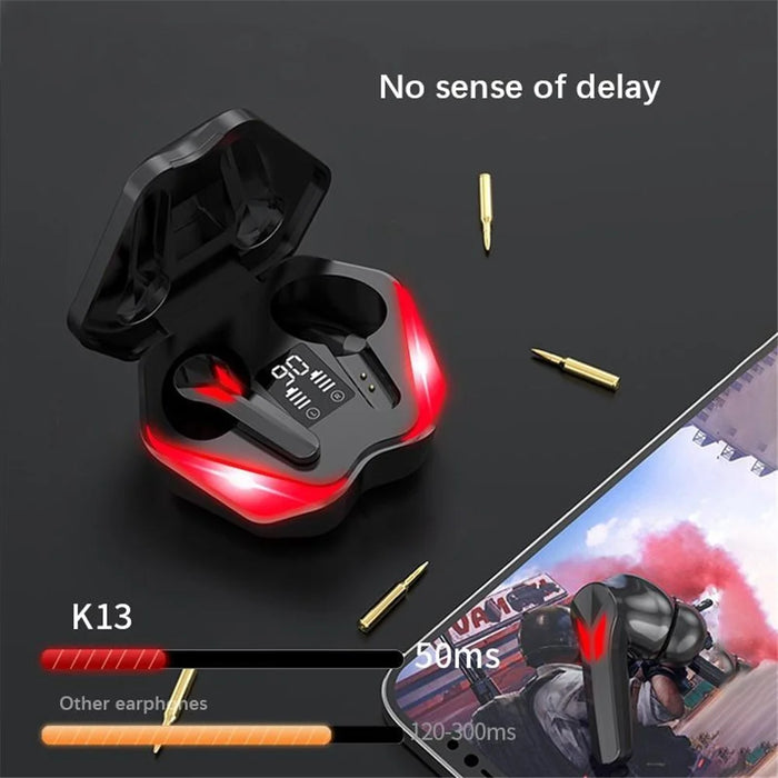 J13 Bluetooth-compatible Earbuds Binaural In-Ear Gaming Headset Dual Mode E-Sport Headphone with Digital Display / Breathing Light - 3