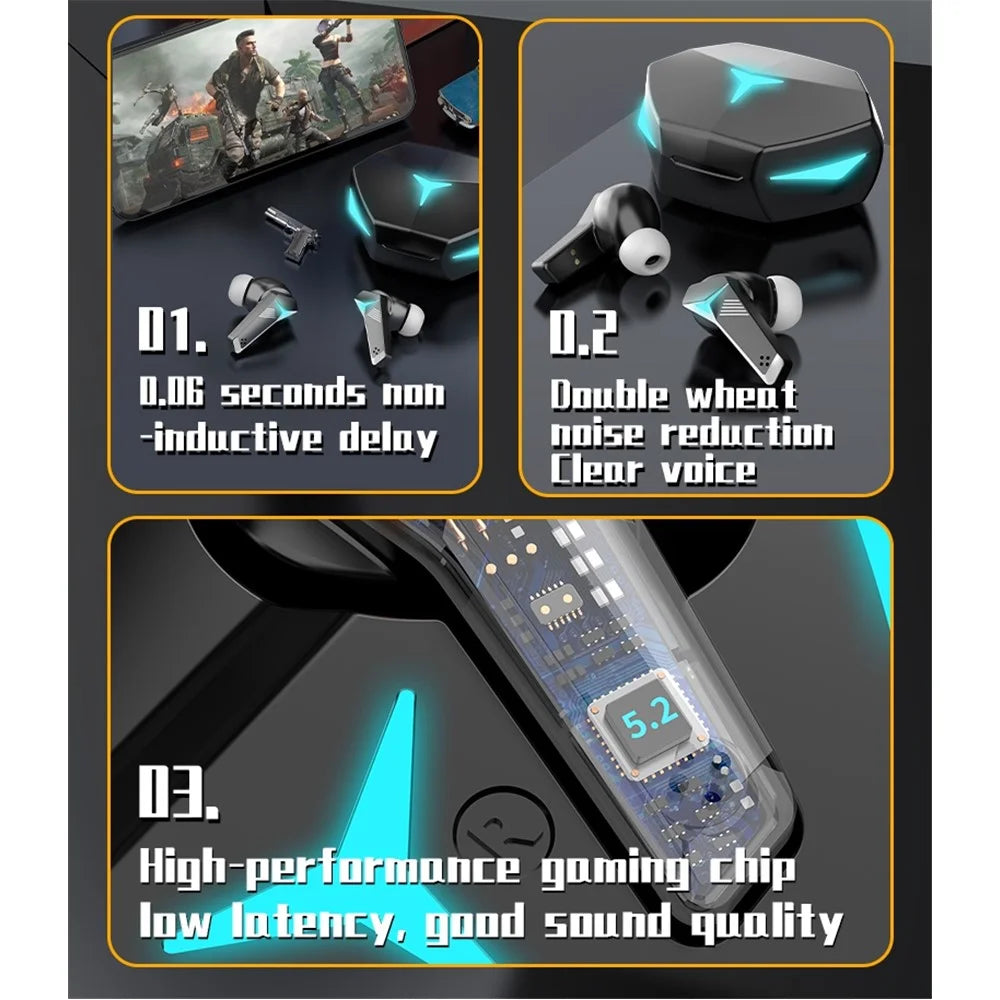 T33 TWS Bluetooth-compatible Earbuds In-Ear Low Latency Gaming Headset Noise Reduction Earphones with 310mAh Charging Case - 6