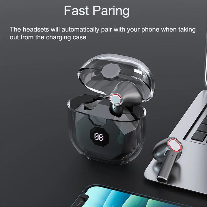 TWS Bluetooth-compatible Wireless Earphone Stereo HiFi Sound Low Delay Sports Headset with Digital Display Charging Case - 3