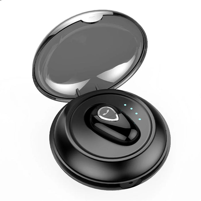YX01 Single Ear Bluetooth-compatible Headset Wireless Mini Earphone Sports Running with Charging Case and Charging Cable - Black - 1