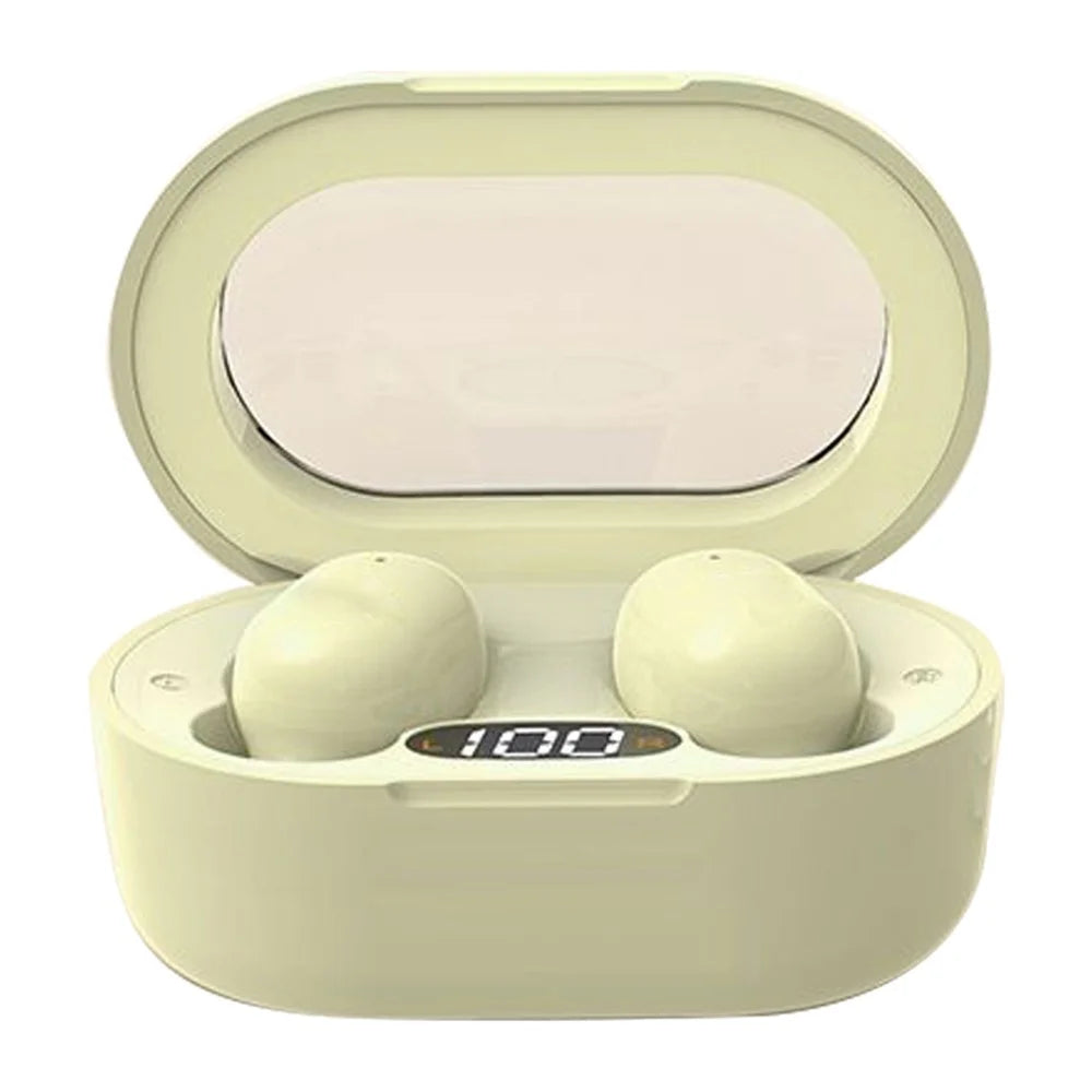 E8S Mini TWS Bluetooth-compatible Earphone Digital Display HiFi Stereo Wireless Touch In-ear Headset - Green - 1