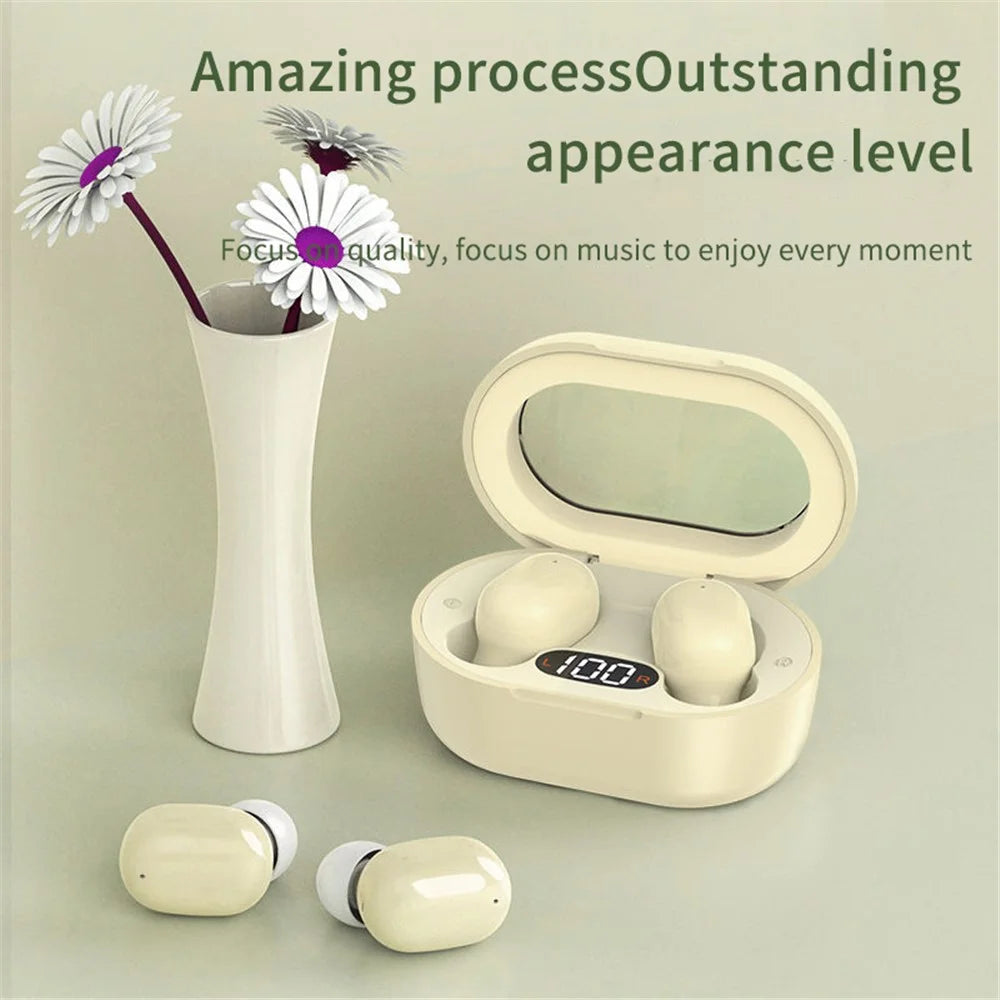 E8S Mini TWS Bluetooth-compatible Earphone Digital Display HiFi Stereo Wireless Touch In-ear Headset - Green - 2
