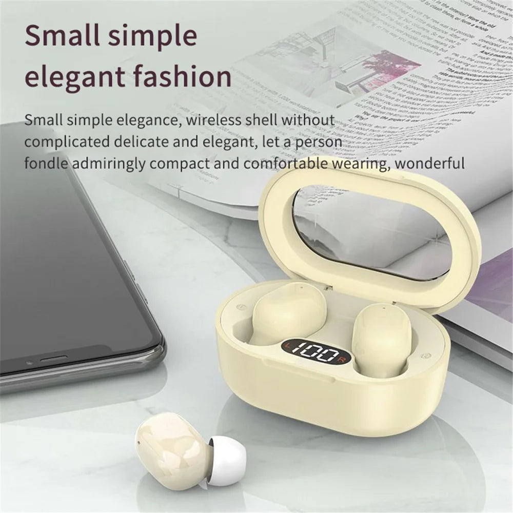 E8S Mini TWS Bluetooth-compatible Earphone Digital Display HiFi Stereo Wireless Touch In-ear Headset - Green - 3