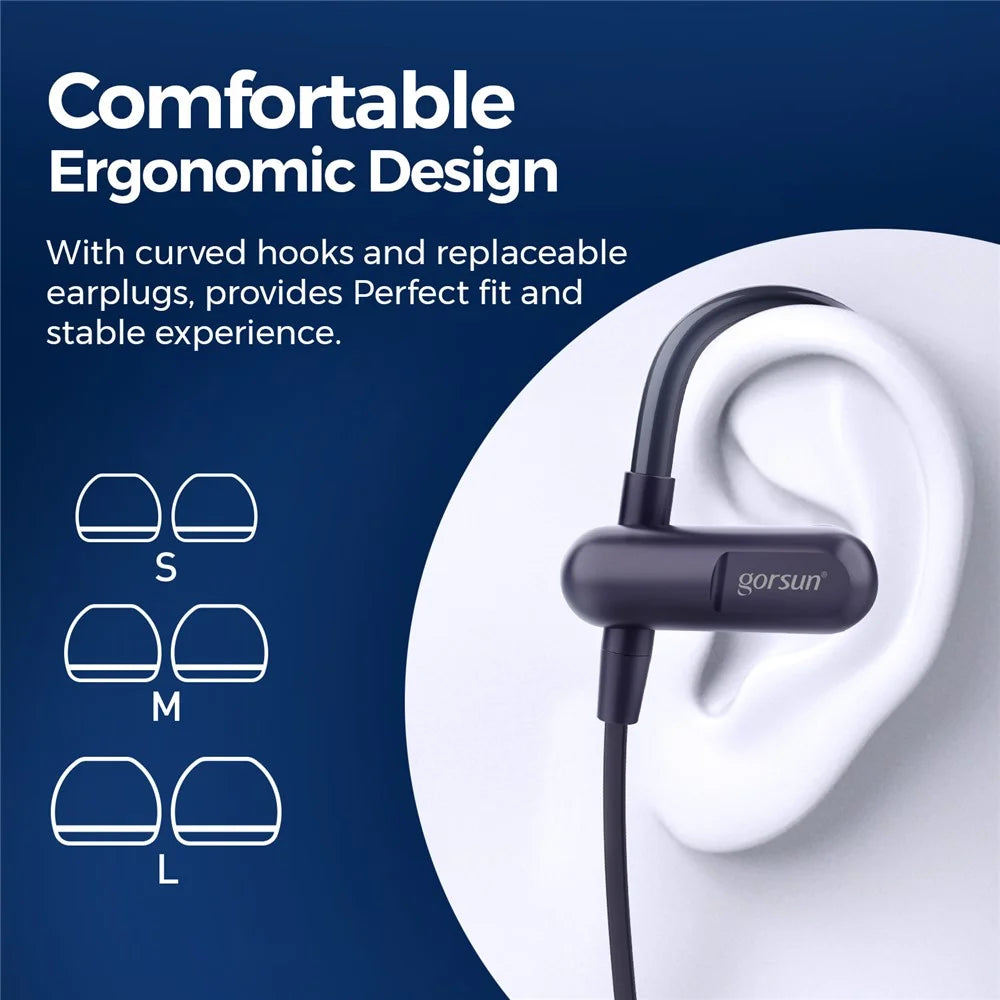 GORSUN E20 Sports Earphones IPX5 Waterproof Ear Hook Wireless Bluetooth-compatible Headphones - 3