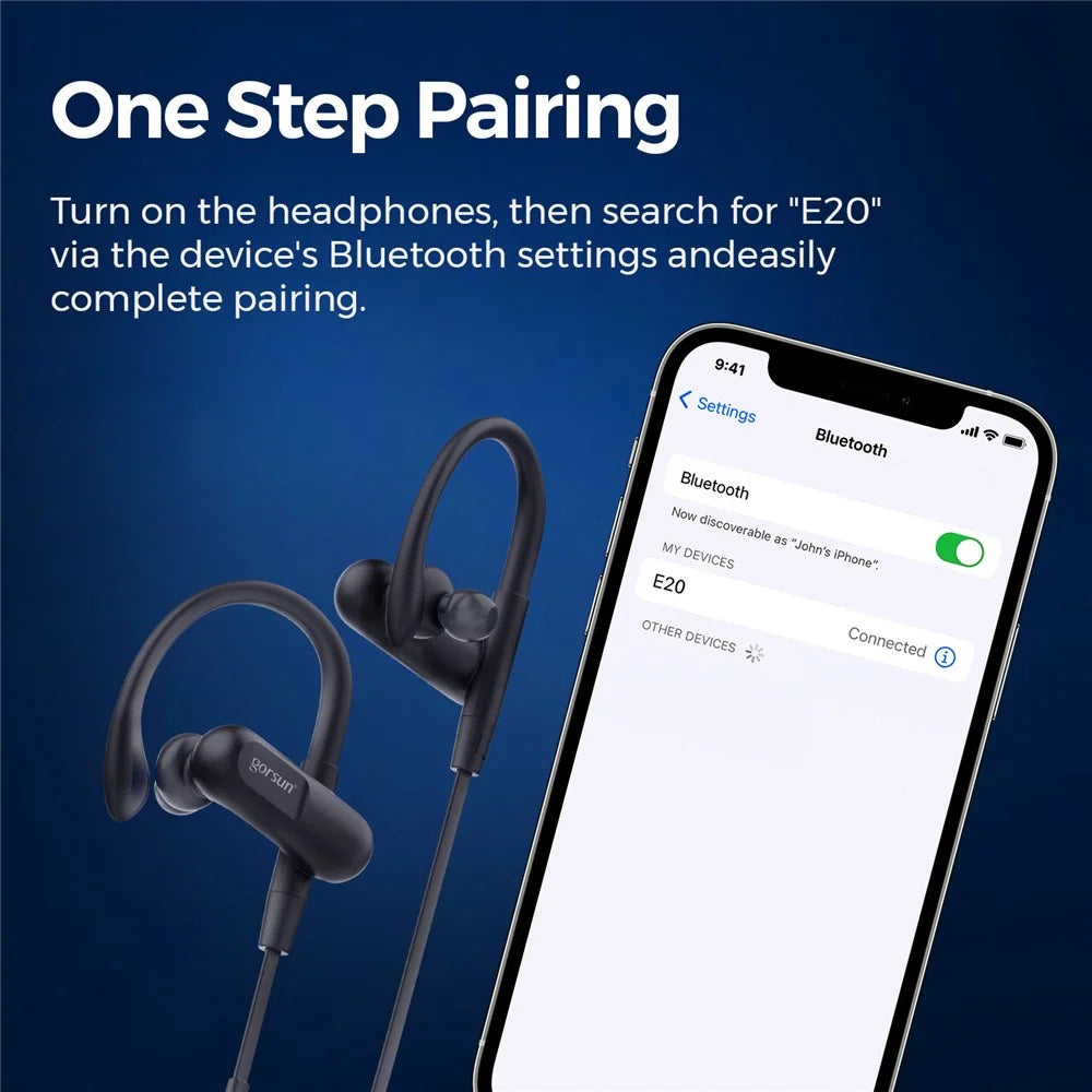 GORSUN E20 Sports Earphones IPX5 Waterproof Ear Hook Wireless Bluetooth-compatible Headphones - 5