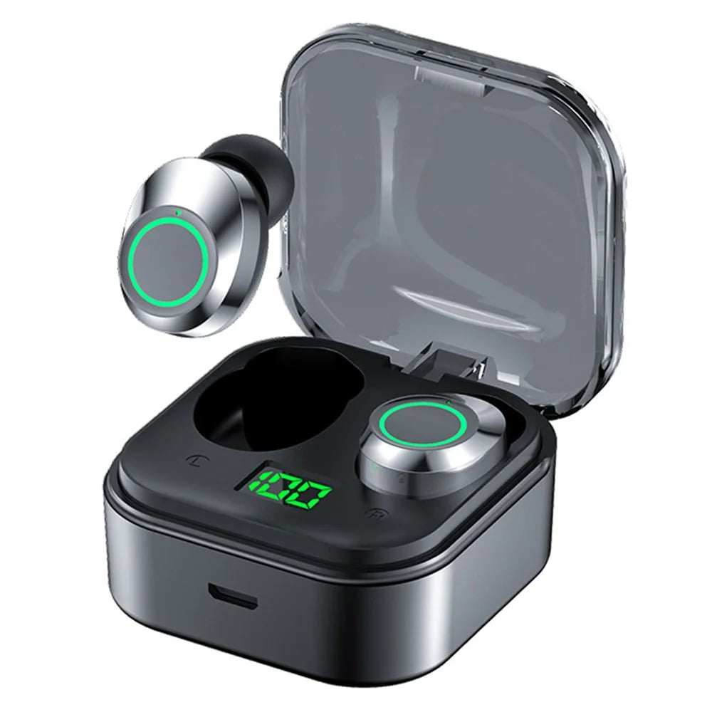 ydmini Wireless Bluetooth-compatible Headset TWS In-Ear Earbuds Breathing Light Sports Headphone with Digital Display - 1