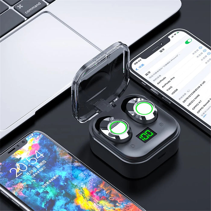 ydmini Wireless Bluetooth-compatible Headset TWS In-Ear Earbuds Breathing Light Sports Headphone with Digital Display - 7