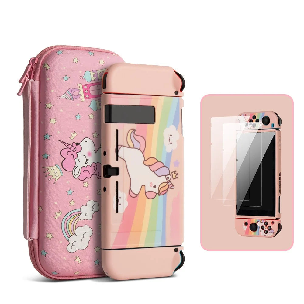 Carrying Case Kit for Nintendo Switch, Travel Storage Bag with Protective Case and Screen Protector - 1