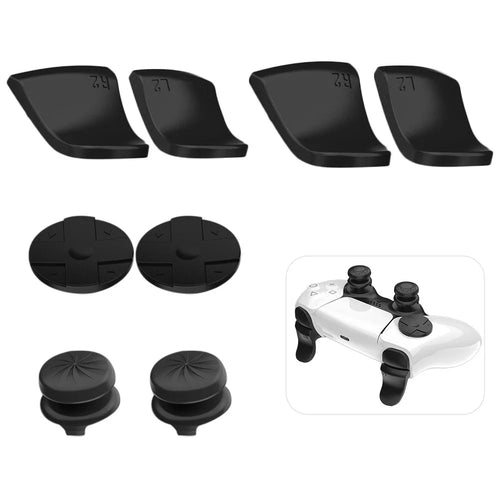 For Playstation 5 PS5 Controller Thumb Grips Sticks Joystick + L2 R2 Trigger Extender + D-pad Button Set Anti-Slip Replacement Parts - 1
