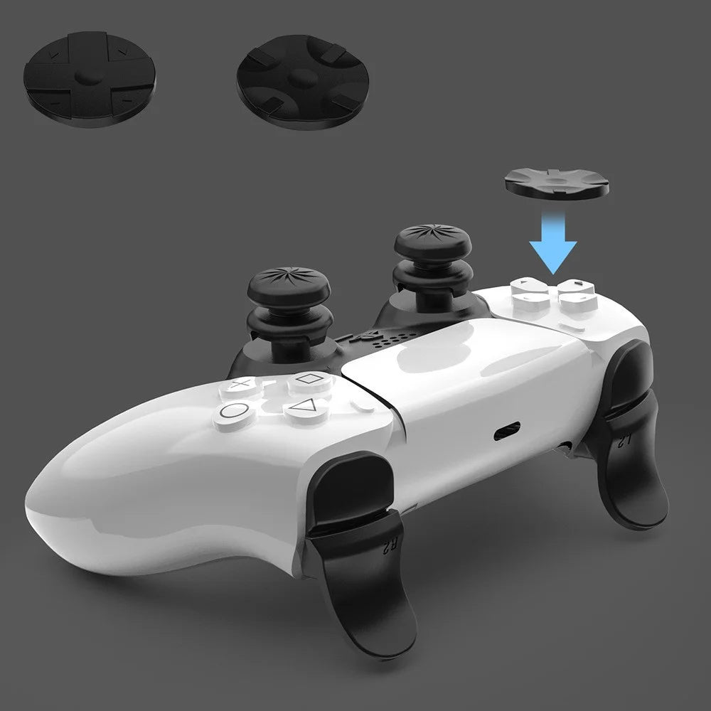 For Playstation 5 PS5 Controller Thumb Grips Sticks Joystick + L2 R2 Trigger Extender + D-pad Button Set Anti-Slip Replacement Parts - 6