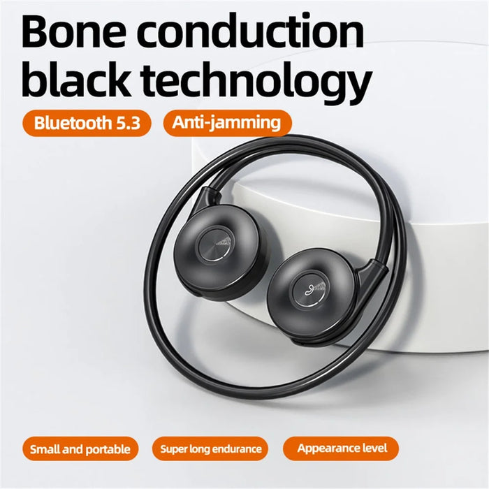 M1S Bone Conduction Headphone Bluetooth-compatible Headset Running Sports Earphone Stereo Sound Headphone - Black - 2