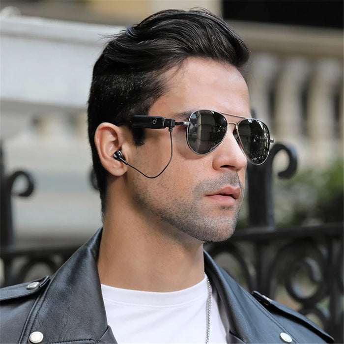 Bluetooth Call Music Player Glasses Headset Polarized Sunglasses Smart Audio Glasses - Grey - 2