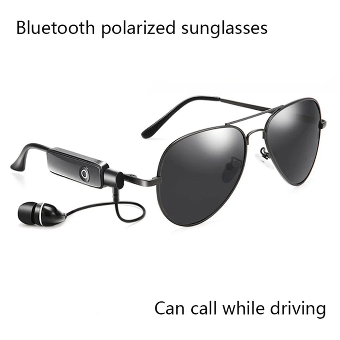Bluetooth Call Music Player Glasses Headset Polarized Sunglasses Smart Audio Glasses - Grey - 4