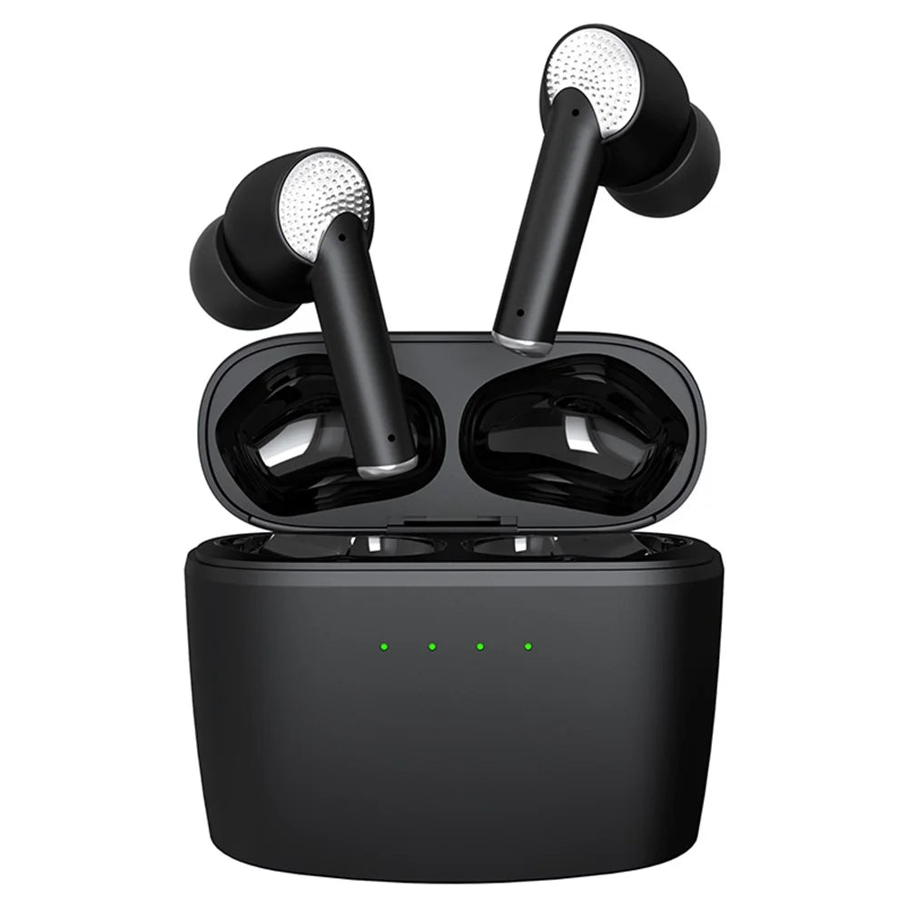 J8 Bluetooth-compatible Headphones with Indicator Light Portable TWS Earbuds Noise Reduction Wireless Headset - Black - 1