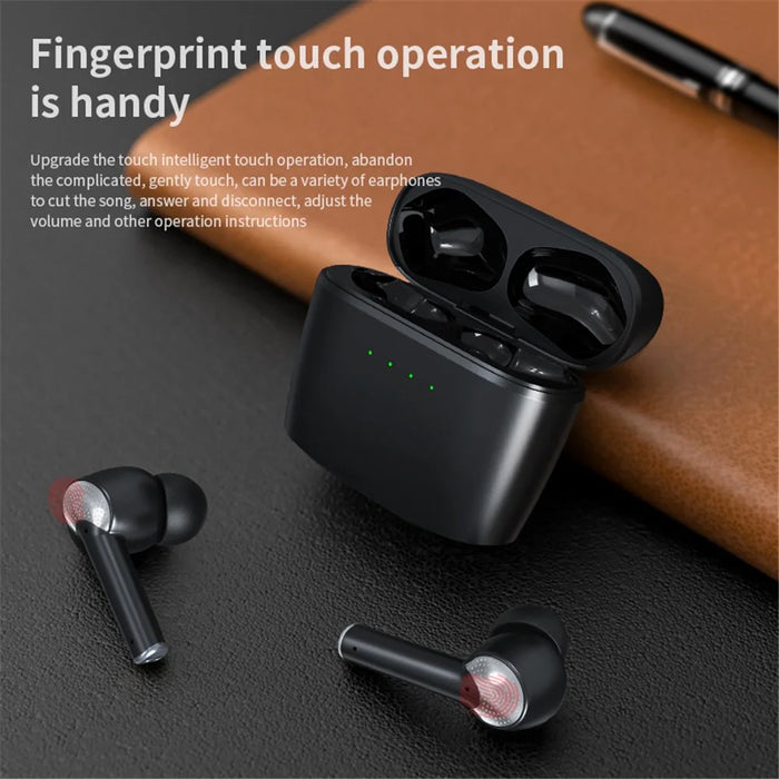 J8 Bluetooth-compatible Headphones with Indicator Light Portable TWS Earbuds Noise Reduction Wireless Headset - Black - 5