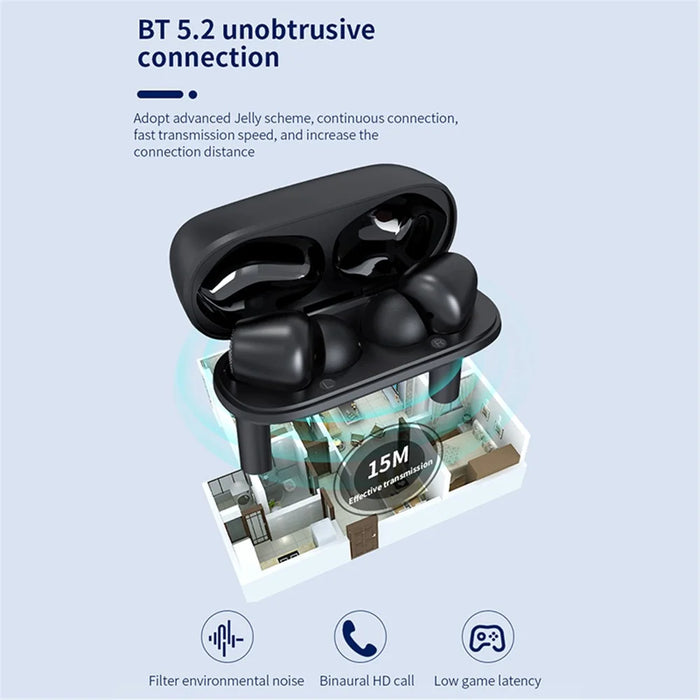 J8 Bluetooth-compatible Headphones with Indicator Light Portable TWS Earbuds Noise Reduction Wireless Headset - Black - 6