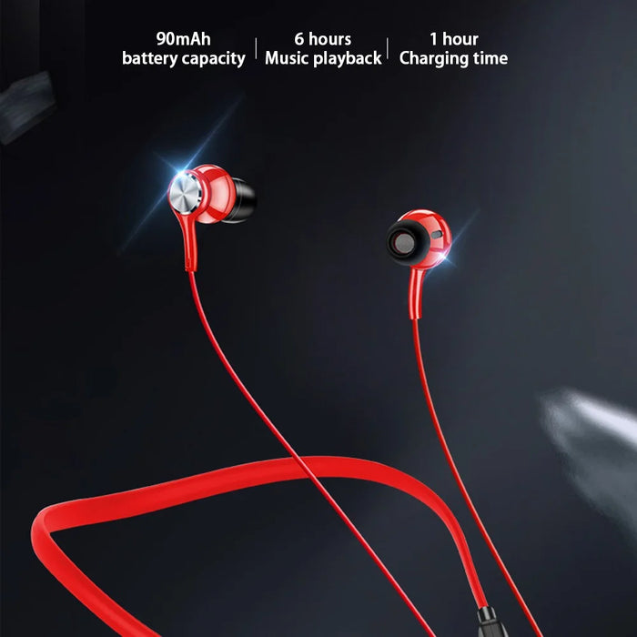 G03 Magnetic Neckband Bluetooth-compatible Headset Sport Wireless Strong Bass Music Calling Earphone - Red - 7