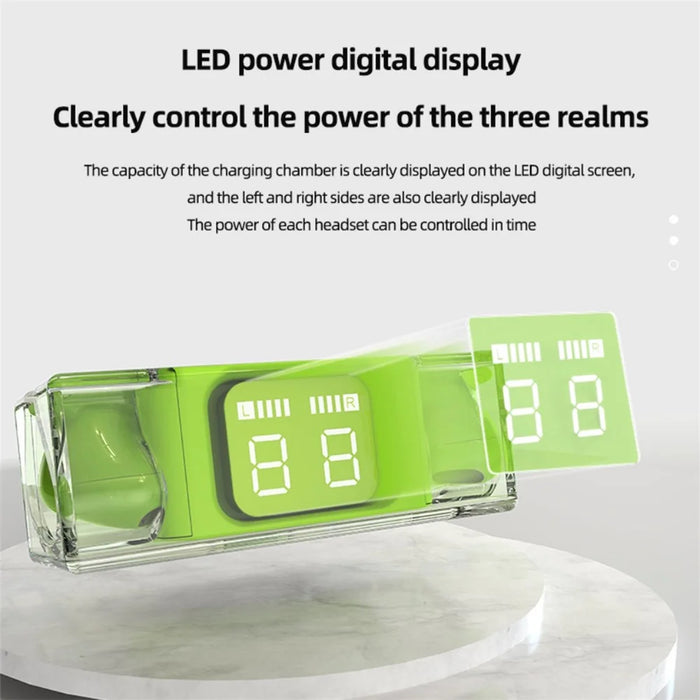 E90 Transparent Design TWS Wireless Bluetooth-compatible 5.3 Earphone Digital Display Stereo Music Touch Headset - Purple - 5