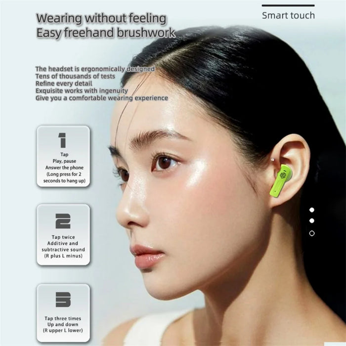E90 Transparent Design TWS Wireless Bluetooth-compatible 5.3 Earphone Digital Display Stereo Music Touch Headset - Purple - 7