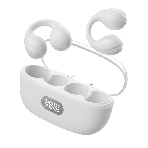Open Ear Clip Headphones Wireless Bluetooth-compatible Clip On Headset Open Ear Earbuds Earphones - White - 1