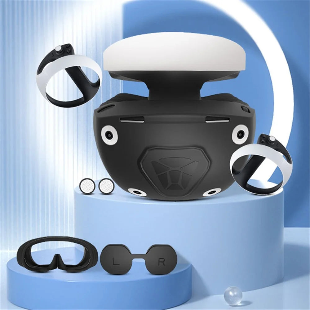 HIBLOKS 4Pcs Silicone Protective Case Set for PS VR2 Headset Lens Cover VR Accessories - 2