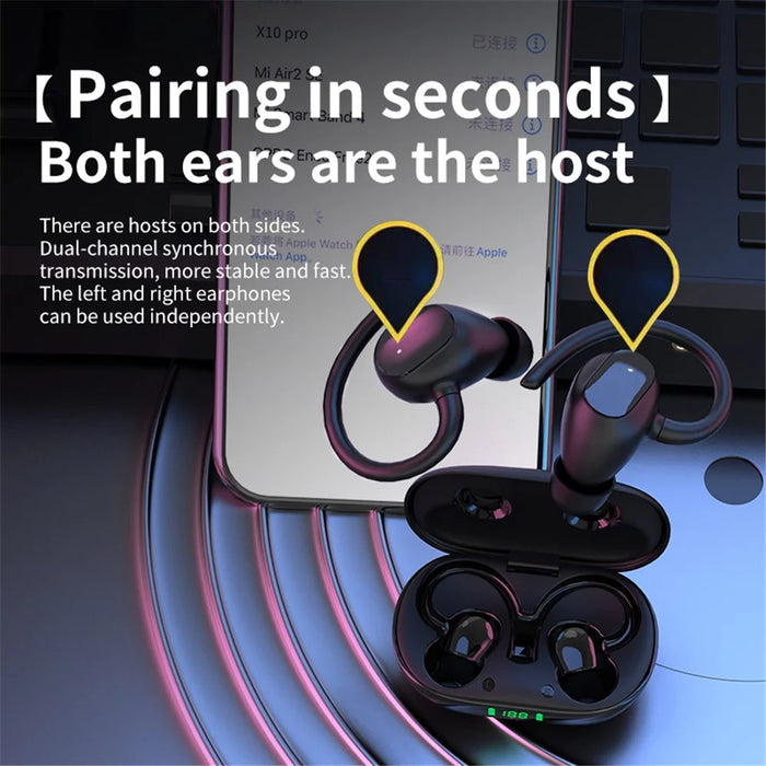 X10pro Bluetooth-compatible Headset Sports Headphone TWS Wireless Ear Hook Design Earphone with Charging Case - 3