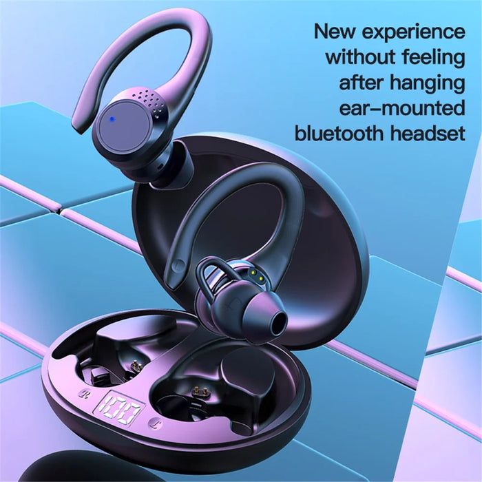 AX9 Bluetooth-compatible 5.2 TWS Headset Wireless Earbuds Digital Display Headphones Ear-Hook Sports Earphones - 2