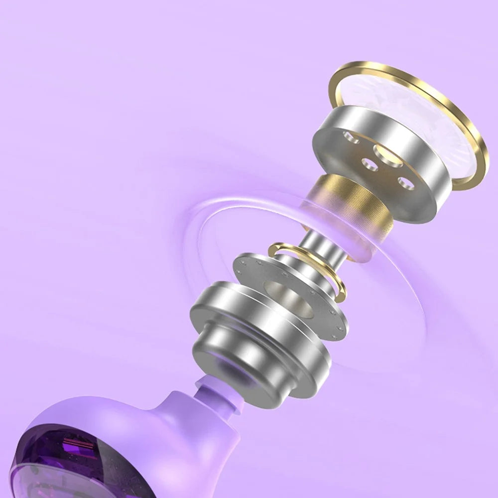 H20 Bluetooth-compatible Headset Sports Headphone TWS Wireless Earphone with Digital Display Charging Case - Purple - 3