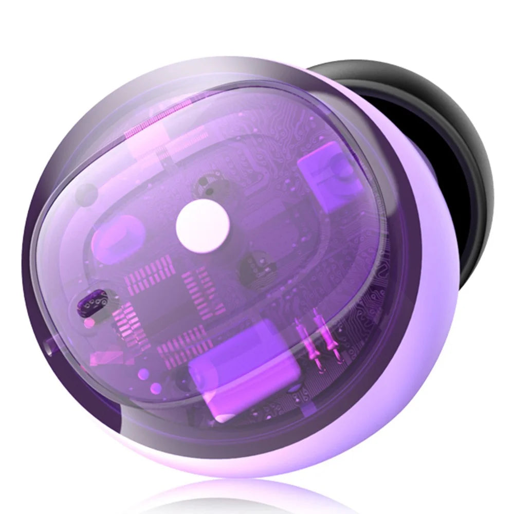 H20 Bluetooth-compatible Headset Sports Headphone TWS Wireless Earphone with Digital Display Charging Case - Purple - 4